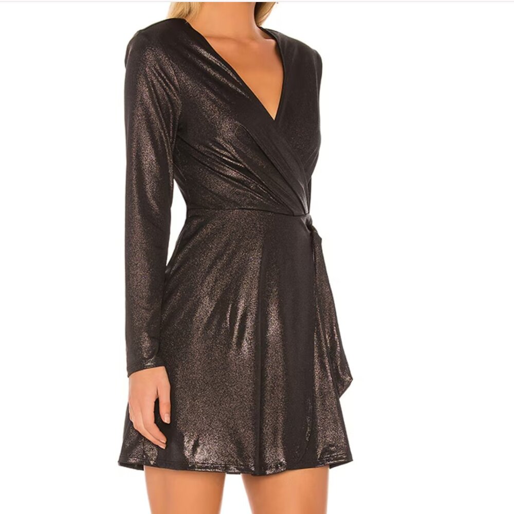 BCBG Metallic Wrap Dress